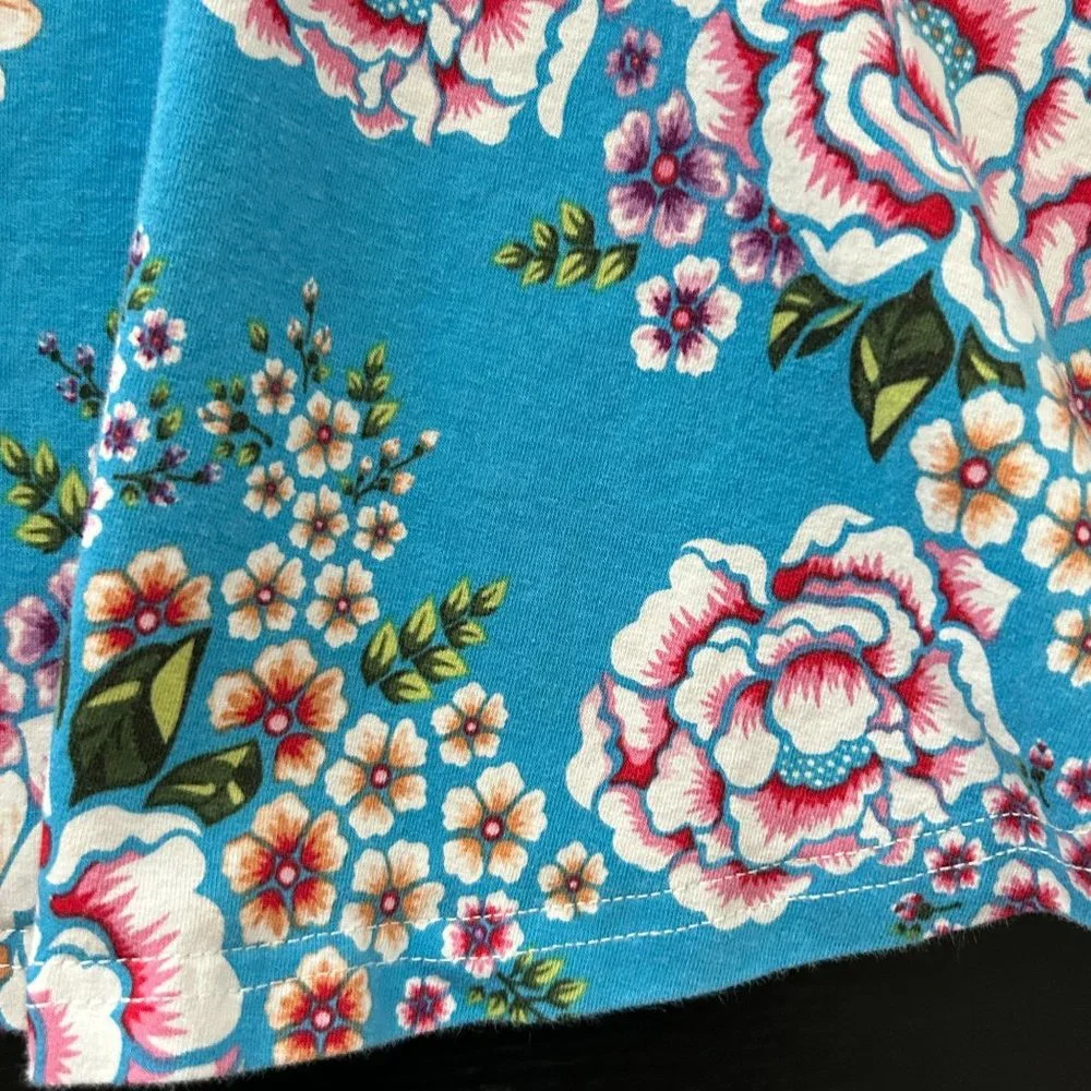 Rock Your Kid Dress Blue Floral Waisted Pocket Short Sleeve Fit &‎ Flare Girl 3